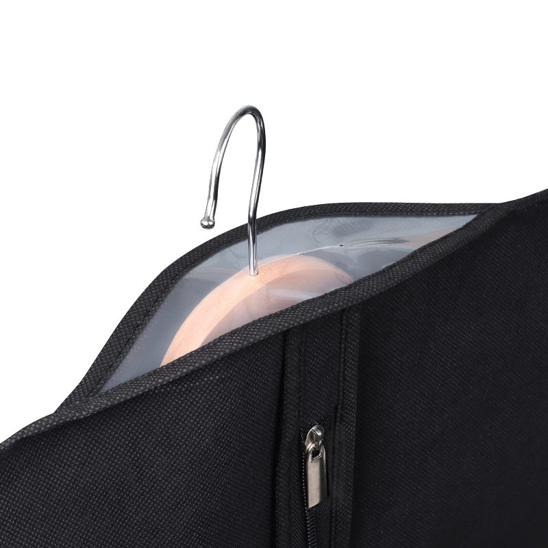 KEEGH Garment Bags for Hanging Clothes 60" (Set of 6) Dress Bags for Gowns Long Dress Bags for Closet Storage with Zipper and Eye-Hole for Folding for Suit Coats Dresses, Black - Image 4
